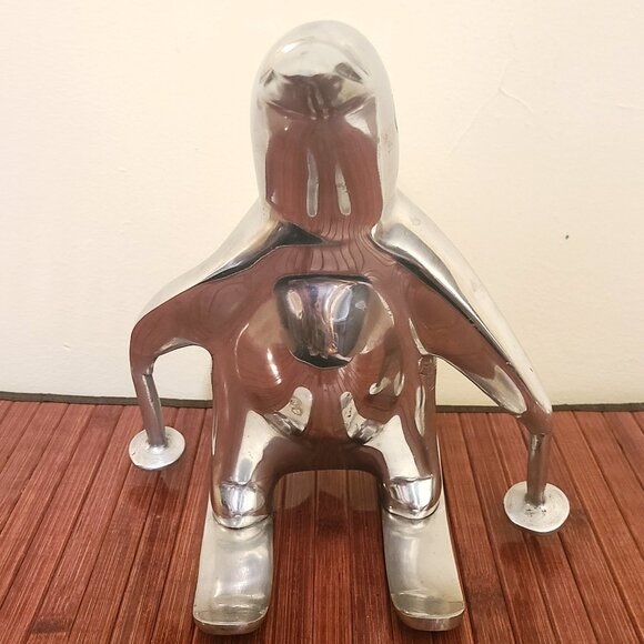 MCM 1960's Aluminum Penguin on Skis Statue - Picture 2 of 8